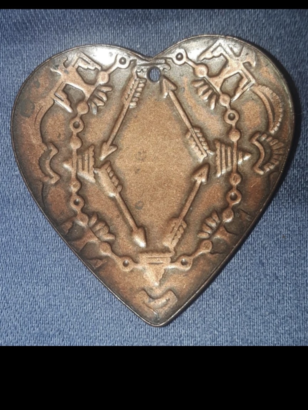 Vintage Copper-Tone Heart Pendant Necklace